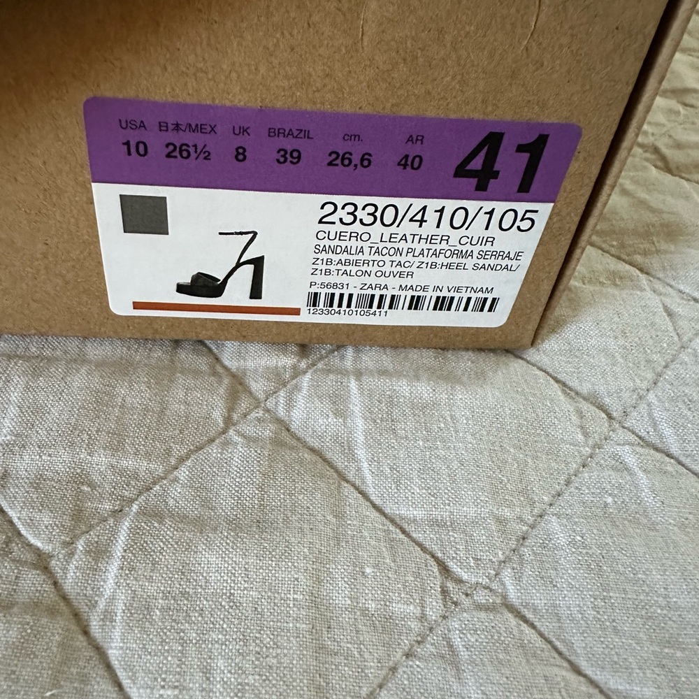 NWT Zara Women's Brown Suede Sandals - Picture 3 of 5